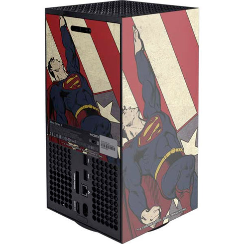 DC Comics Superman Vintage Pose American Flag XBox Series X Digital Edition Console Skin